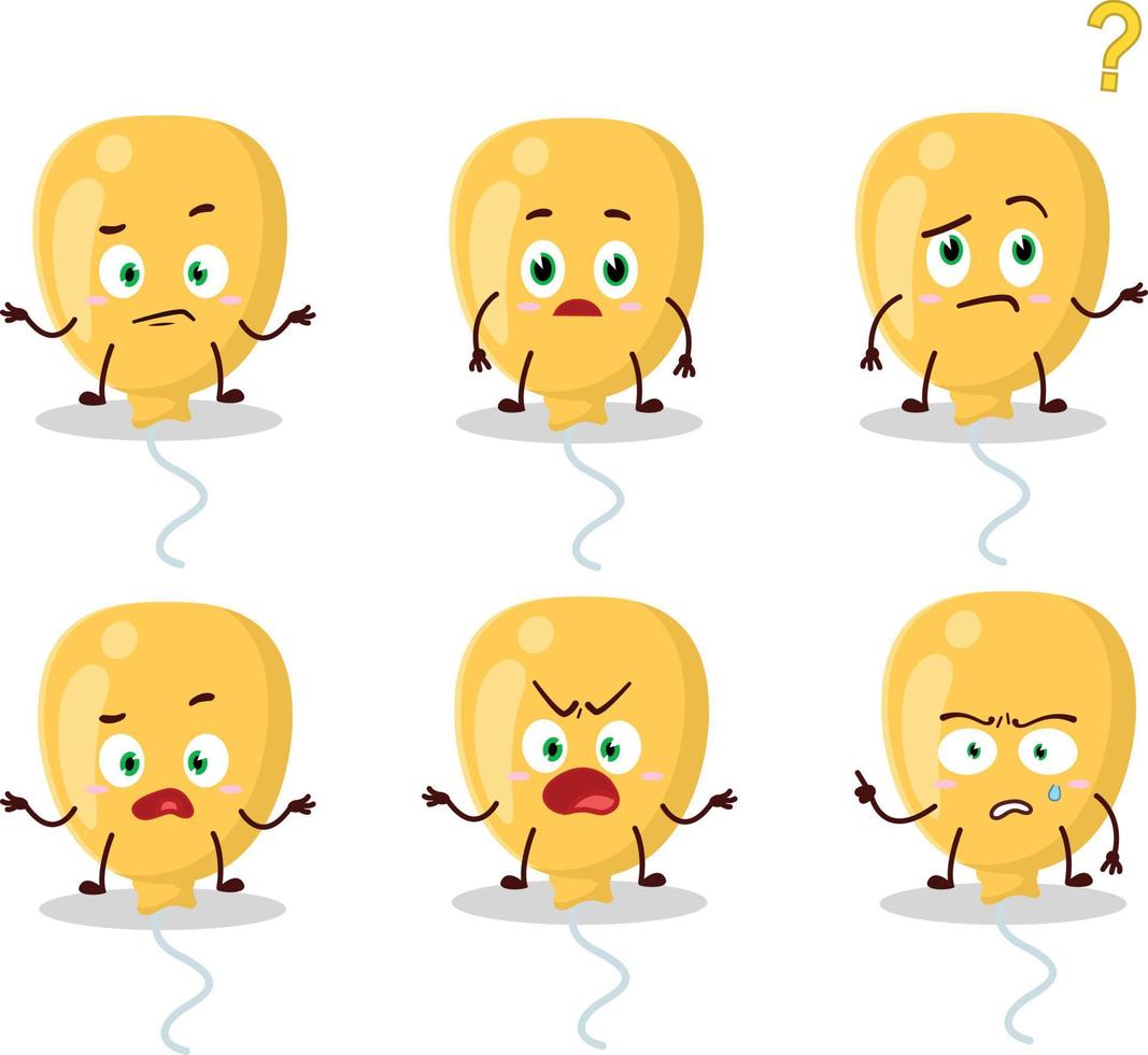 Cartoon character of yellow balloon with what expression vector