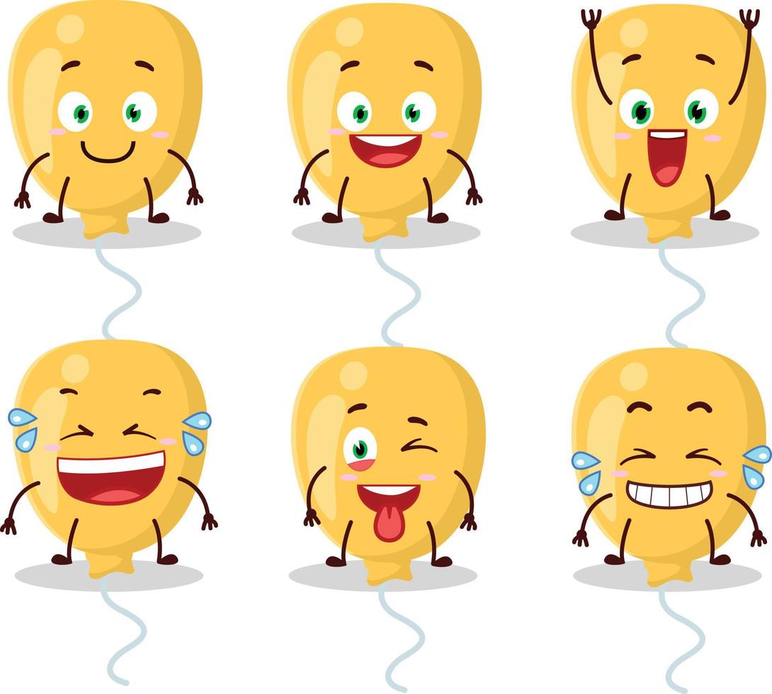 dibujos animados personaje de amarillo globo con sonrisa expresión vector
