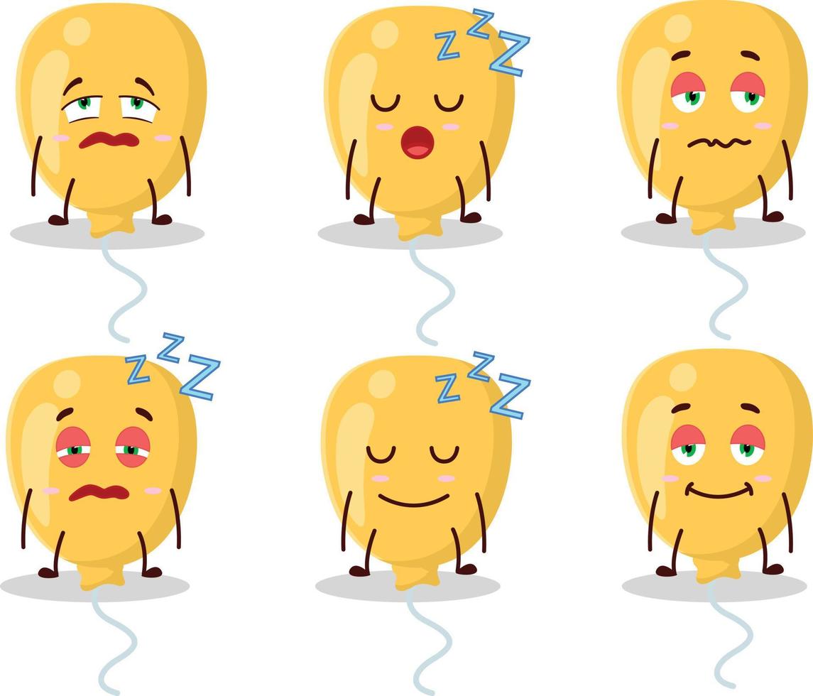 Cartoon character of yellow balloon with sleepy expression vector