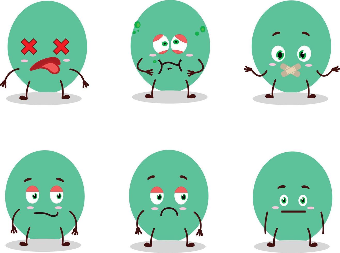 Green balloon cartoon character with nope expression vector