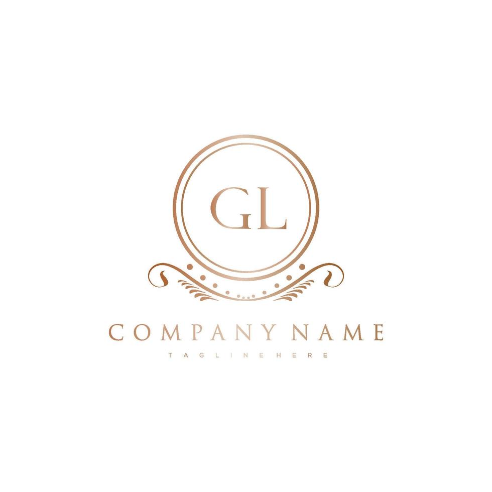 GL Letter Initial with Royal Luxury Logo Template vector