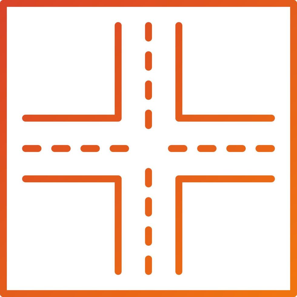 Four Way Intersection Icon Style vector