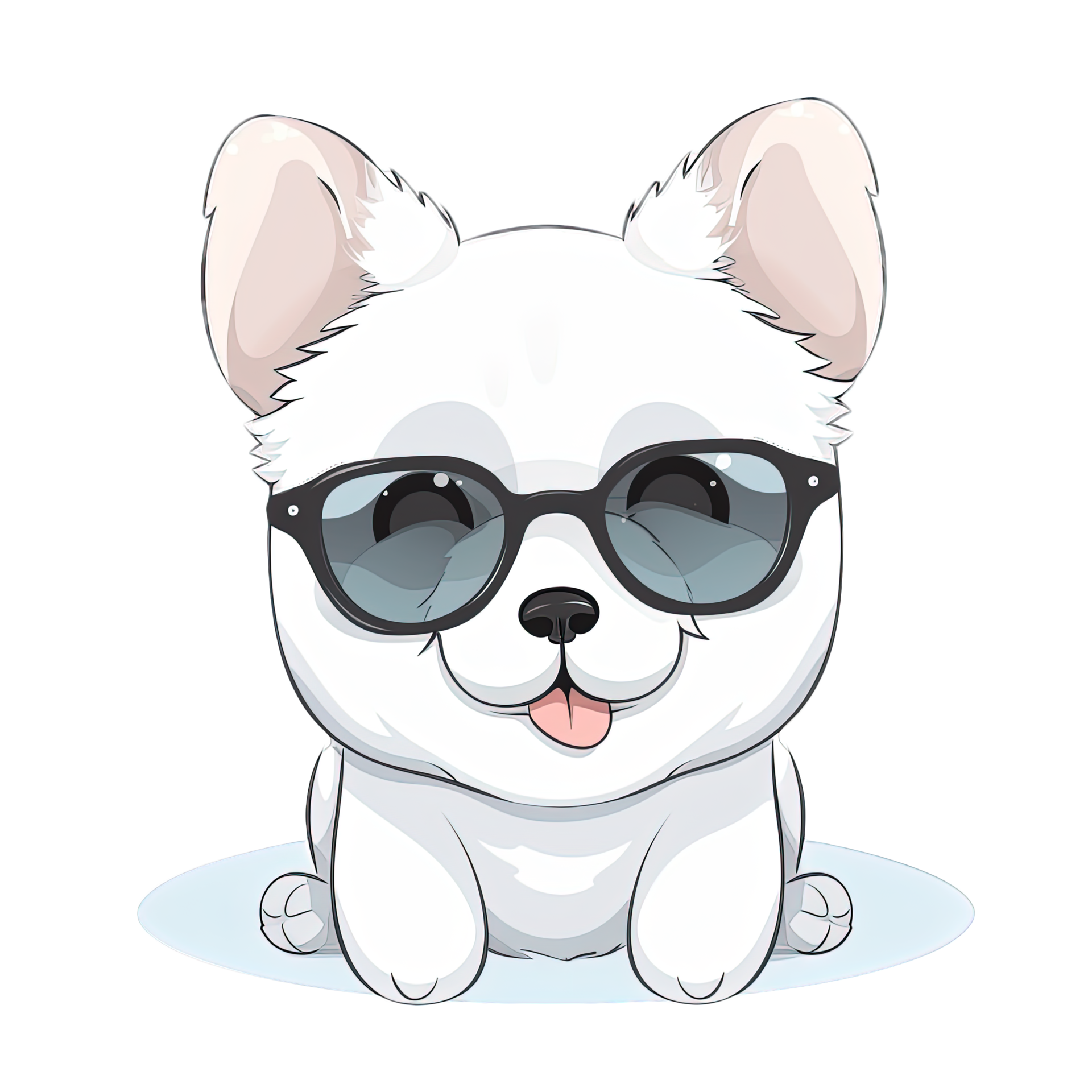 Free Cute Dog wearing sunglasses Stickers 21657898 PNG with Transparent ...