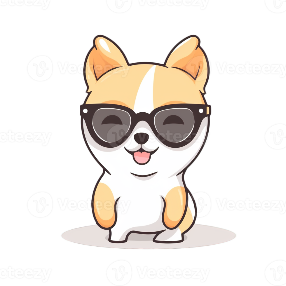 Cute Dog wearing sunglasses Stickers png