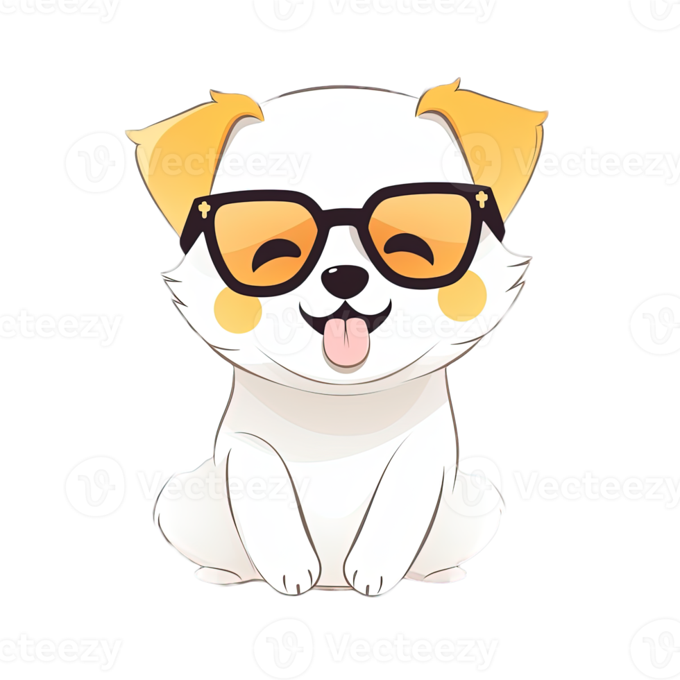 mignonne chien portant des lunettes de soleil autocollants png