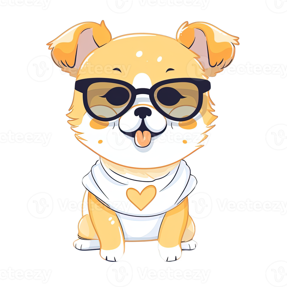 Cute Dog wearing sunglasses Stickers png