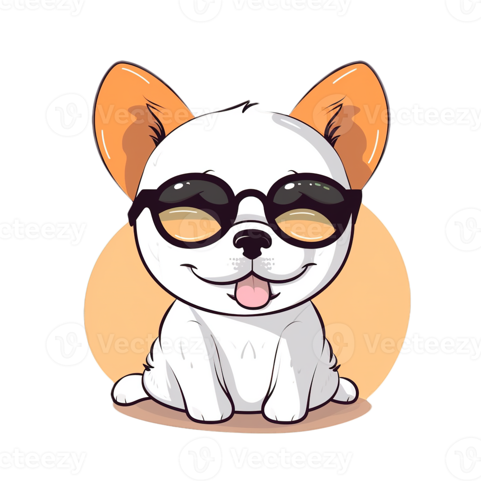 Cute Dog wearing sunglasses Stickers png