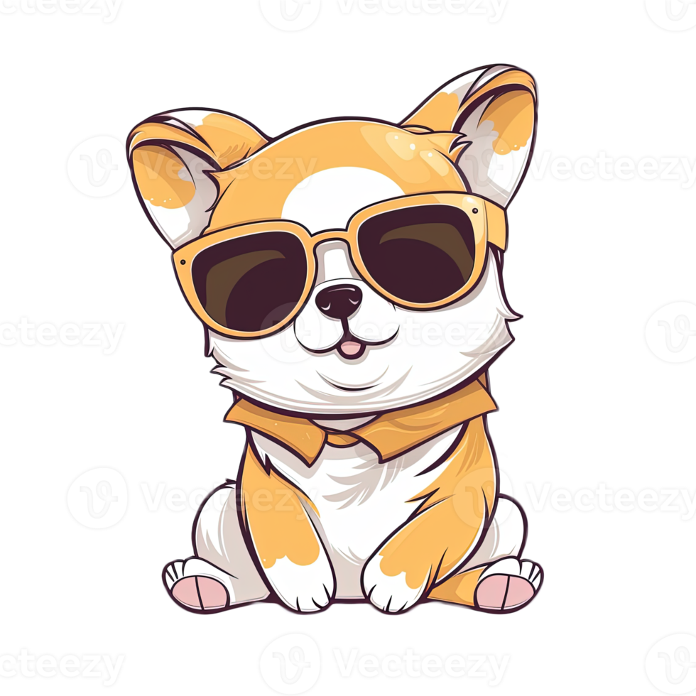 Cute Dog wearing sunglasses Stickers png