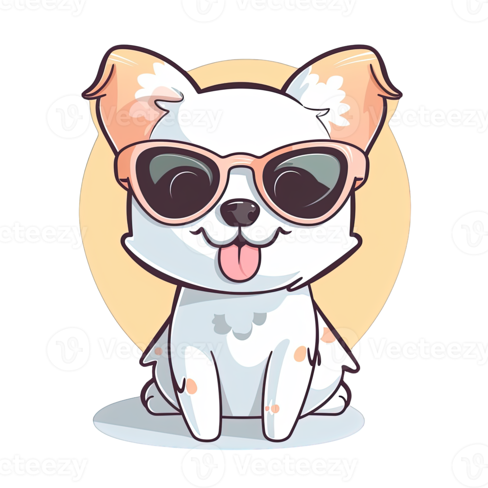 Cute Dog wearing sunglasses Stickers png