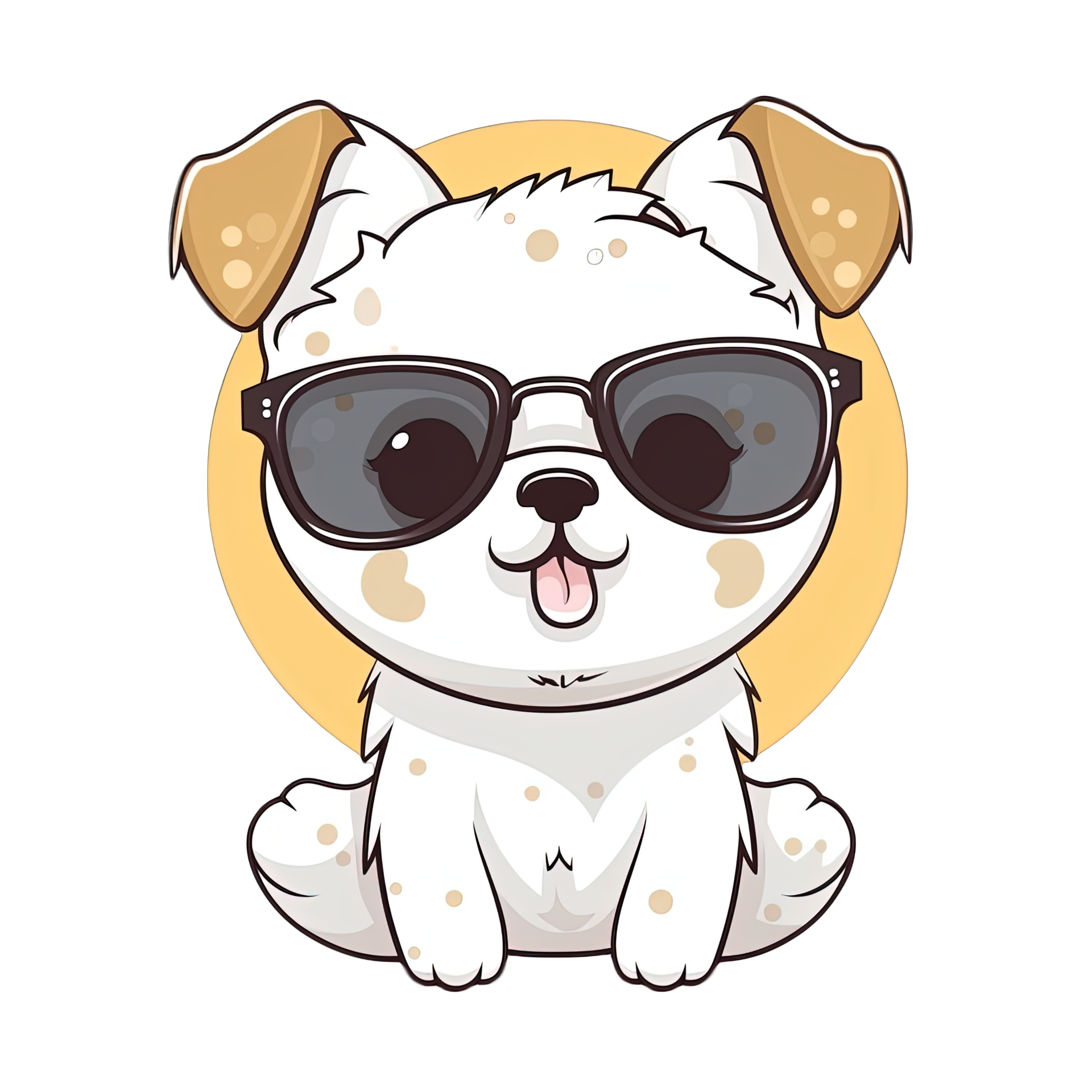 Cute Dog wearing sunglasses Stickers 21657922 PNG