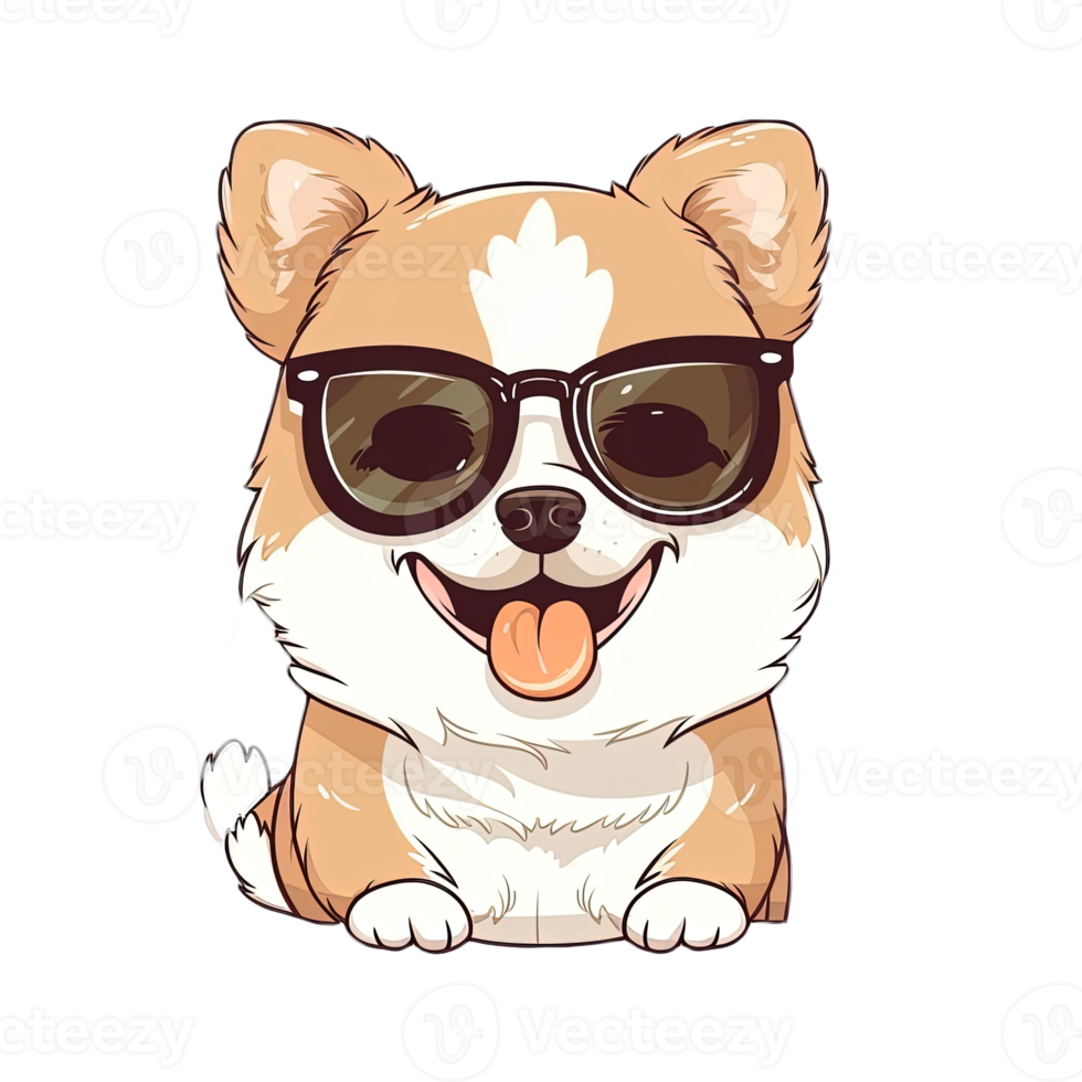 söt hund bär solglasögon klistermärken png