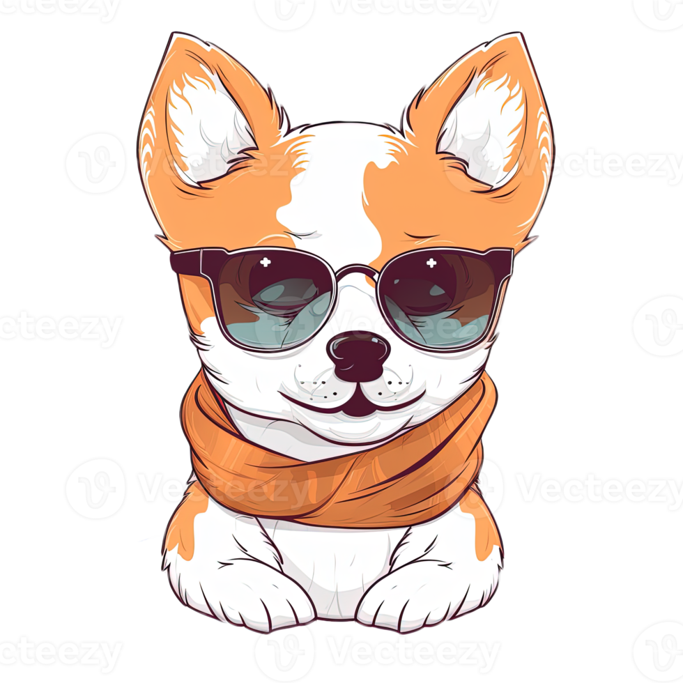 Cute Dog wearing sunglasses Stickers png