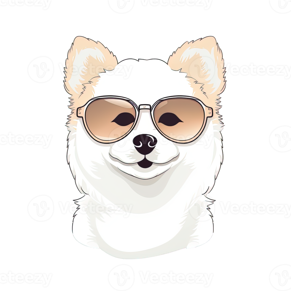 Cute Dog wearing sunglasses Stickers png