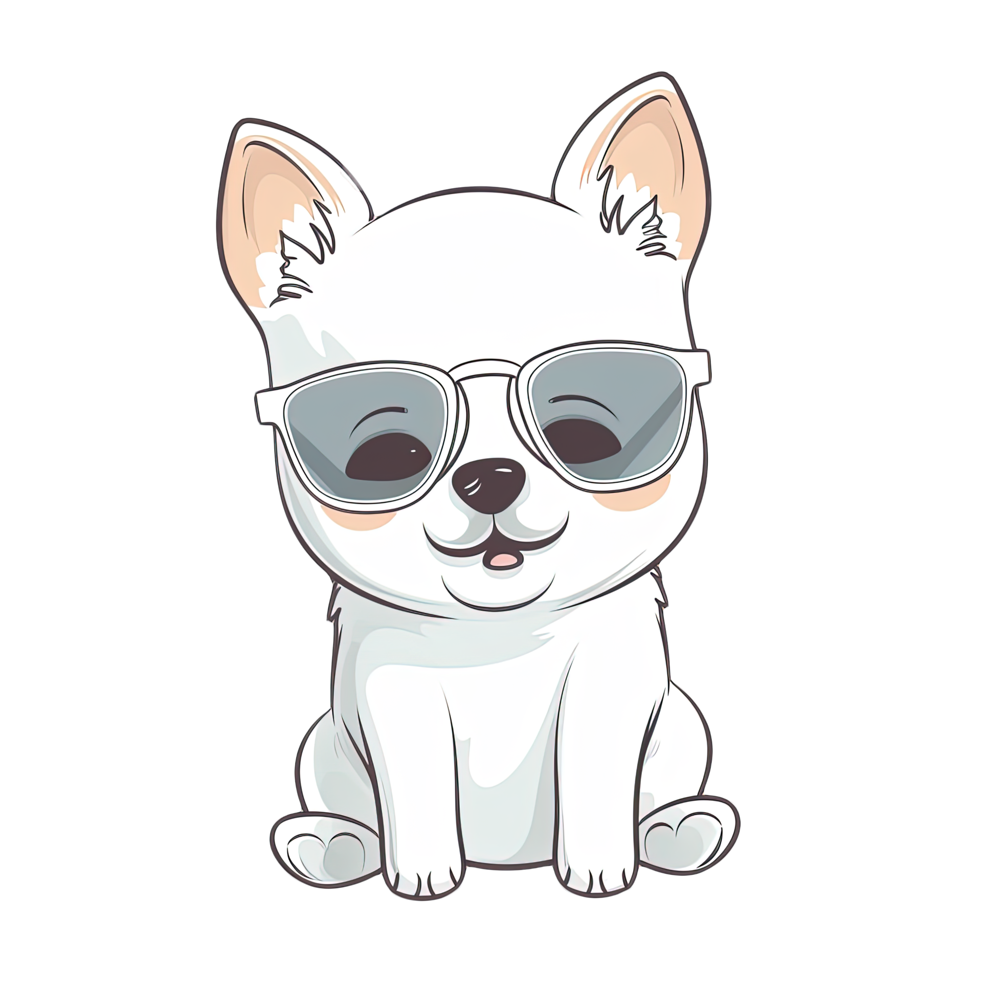 Free Cute Dog wearing sunglasses Stickers 21657942 PNG with Transparent ...
