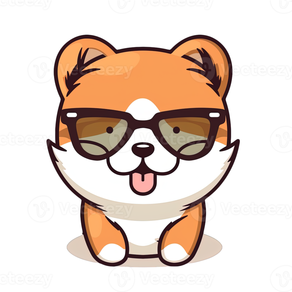 Cute Dog wearing sunglasses Stickers png