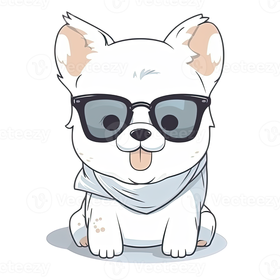 Cute Dog wearing sunglasses Stickers png