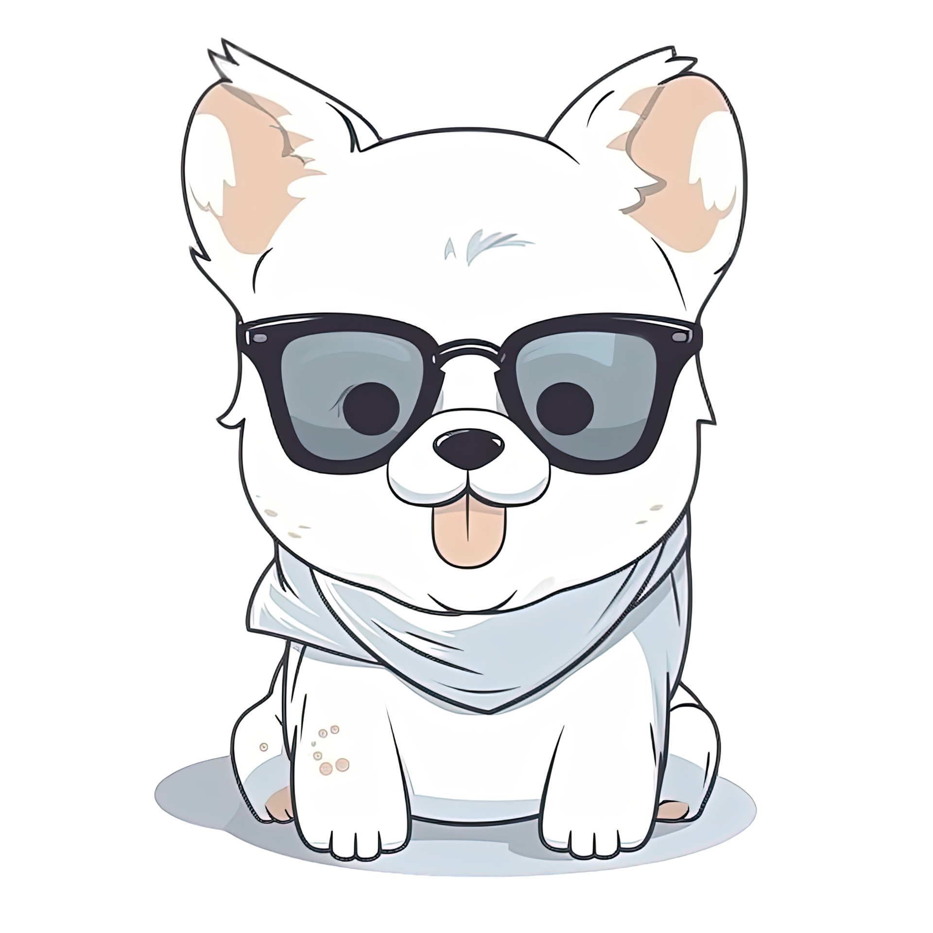 Cute Dog wearing sunglasses Stickers 21657946 PNG