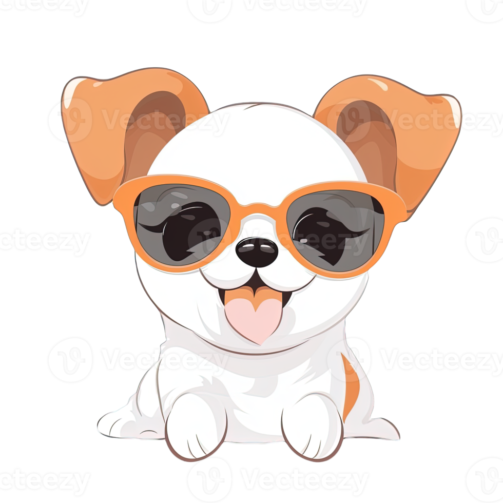 Cute Dog wearing sunglasses Stickers png