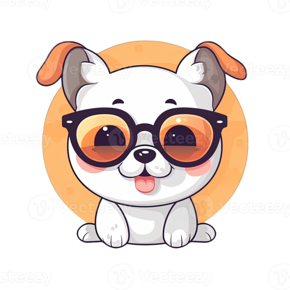 Cute Dog wearing sunglasses Stickers png