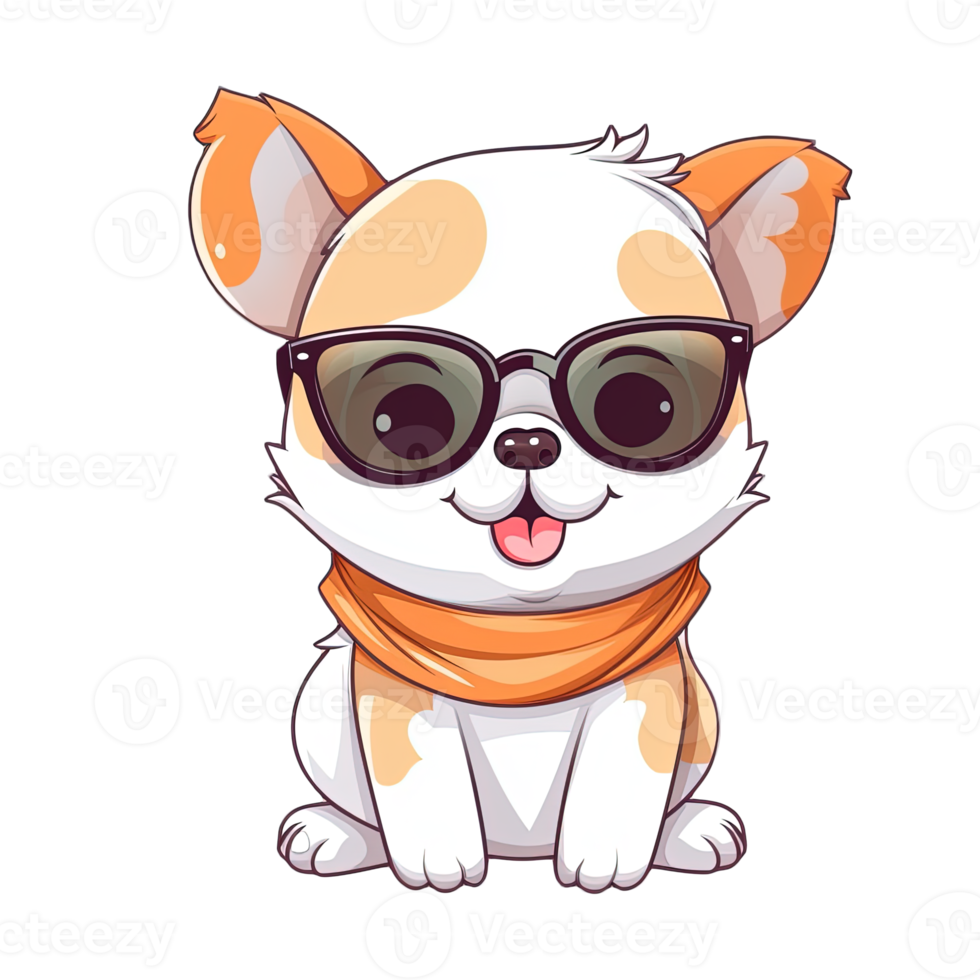 Cute Dog wearing sunglasses Stickers png