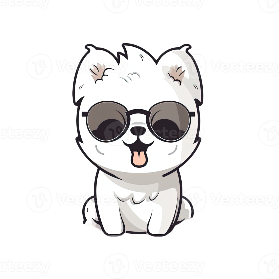 Free Cute Dog wearing sunglasses Stickers 21658013 PNG with Transparent ...