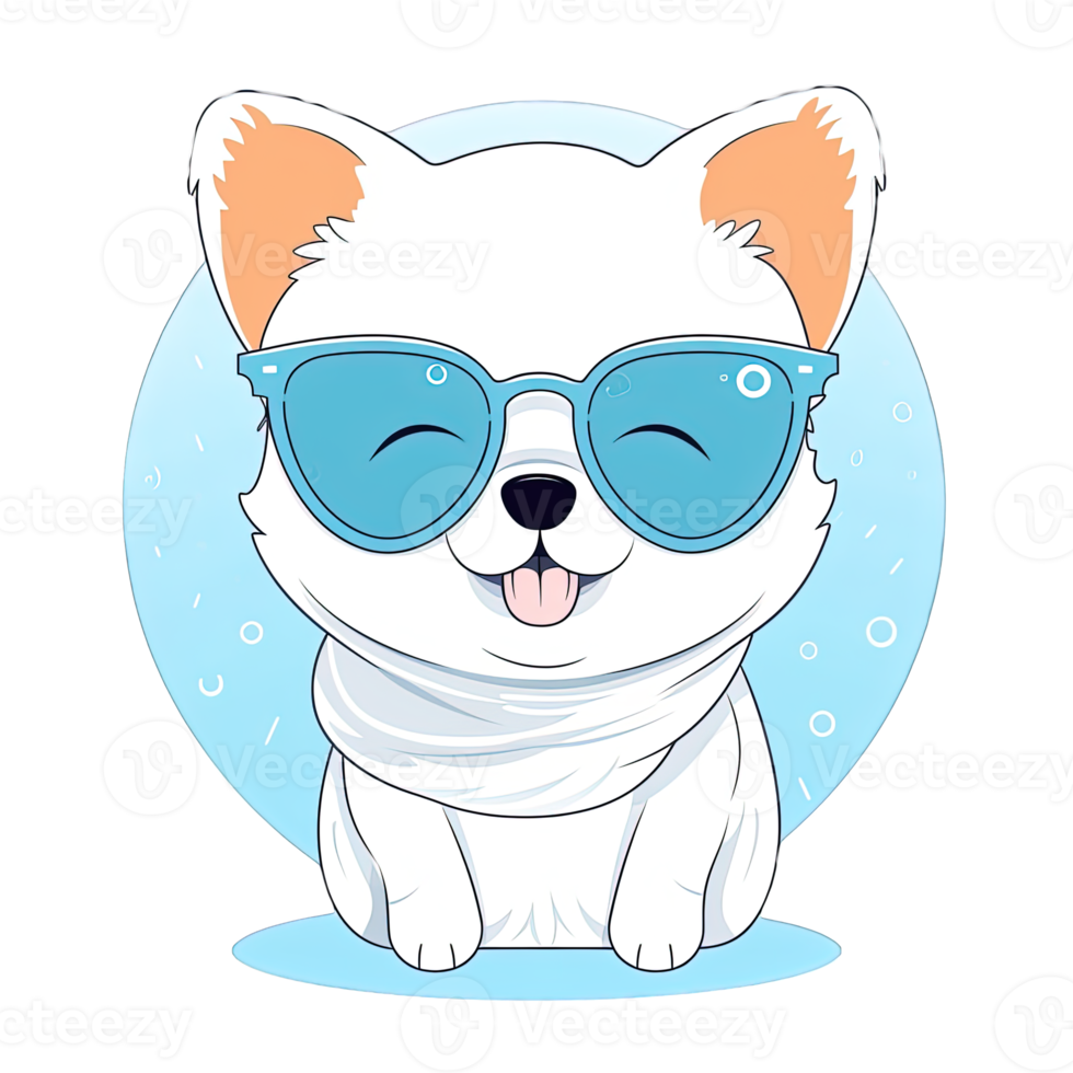 Cute Dog wearing sunglasses Stickers png