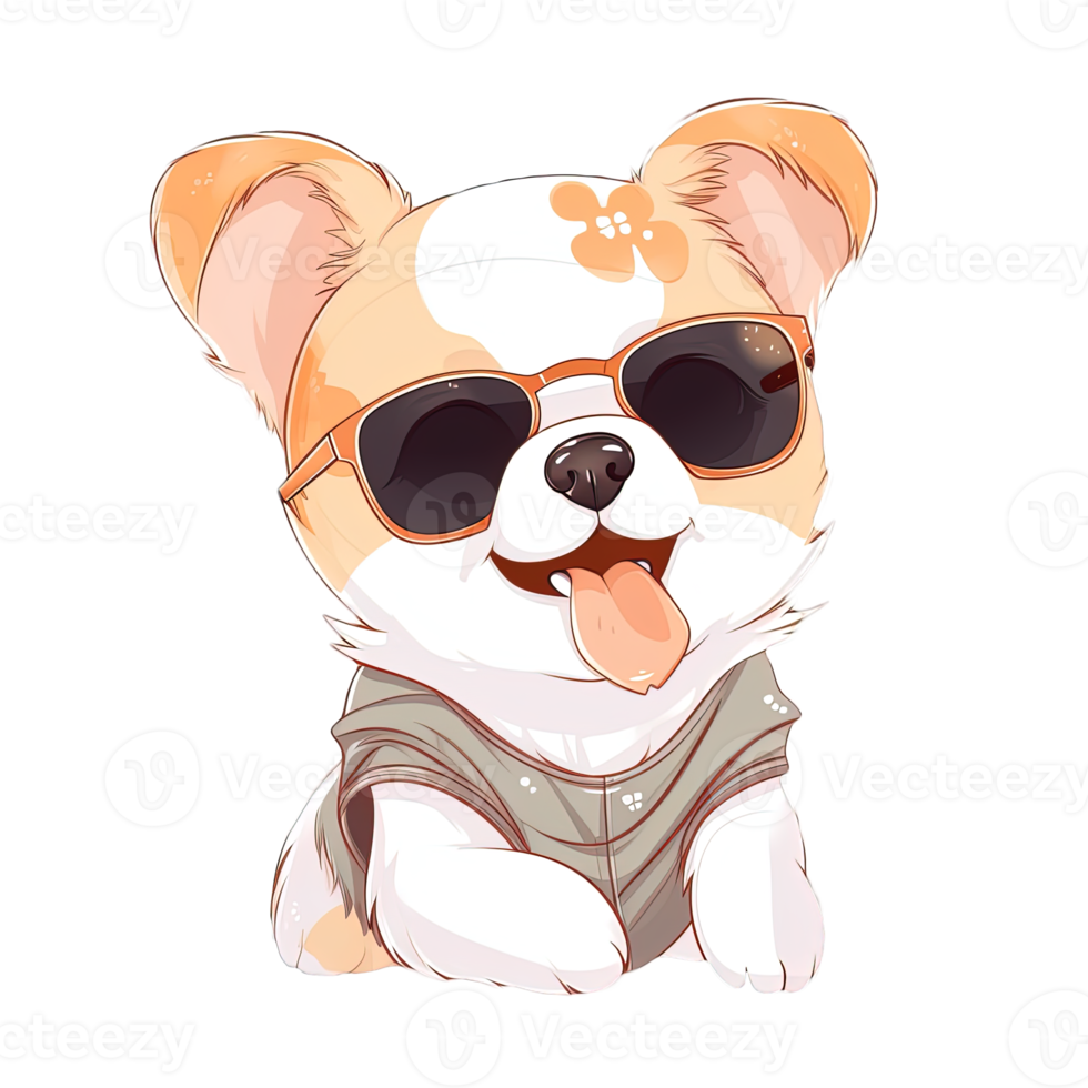 Cute Dog wearing sunglasses Stickers png