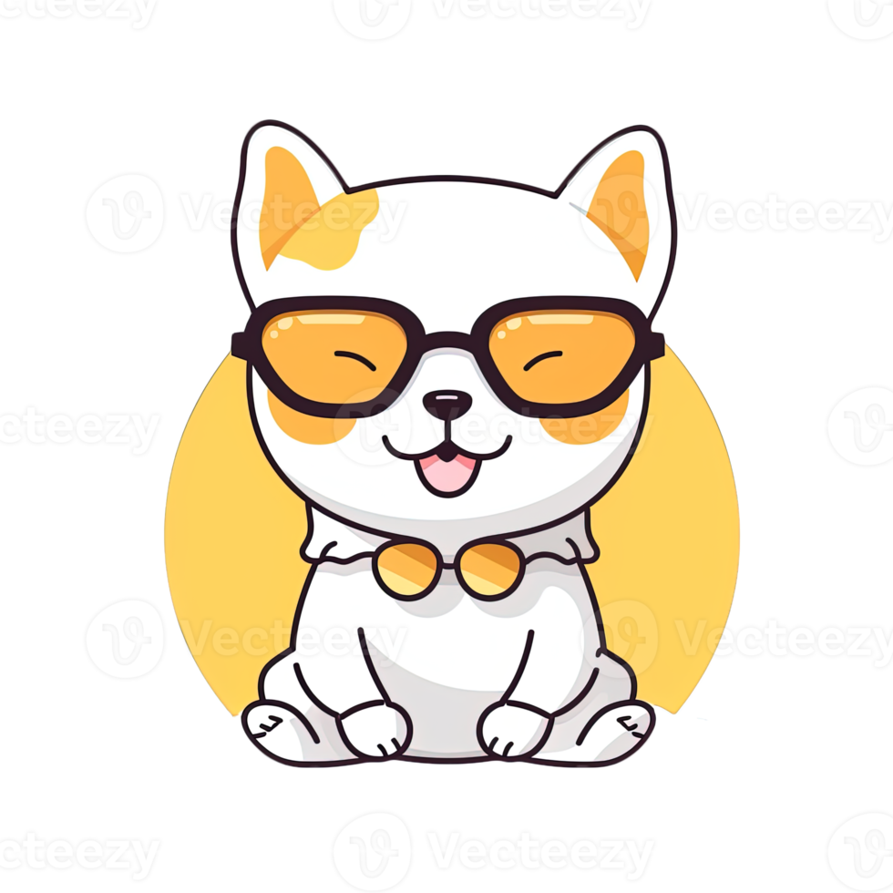 Cute Dog wearing sunglasses Stickers png