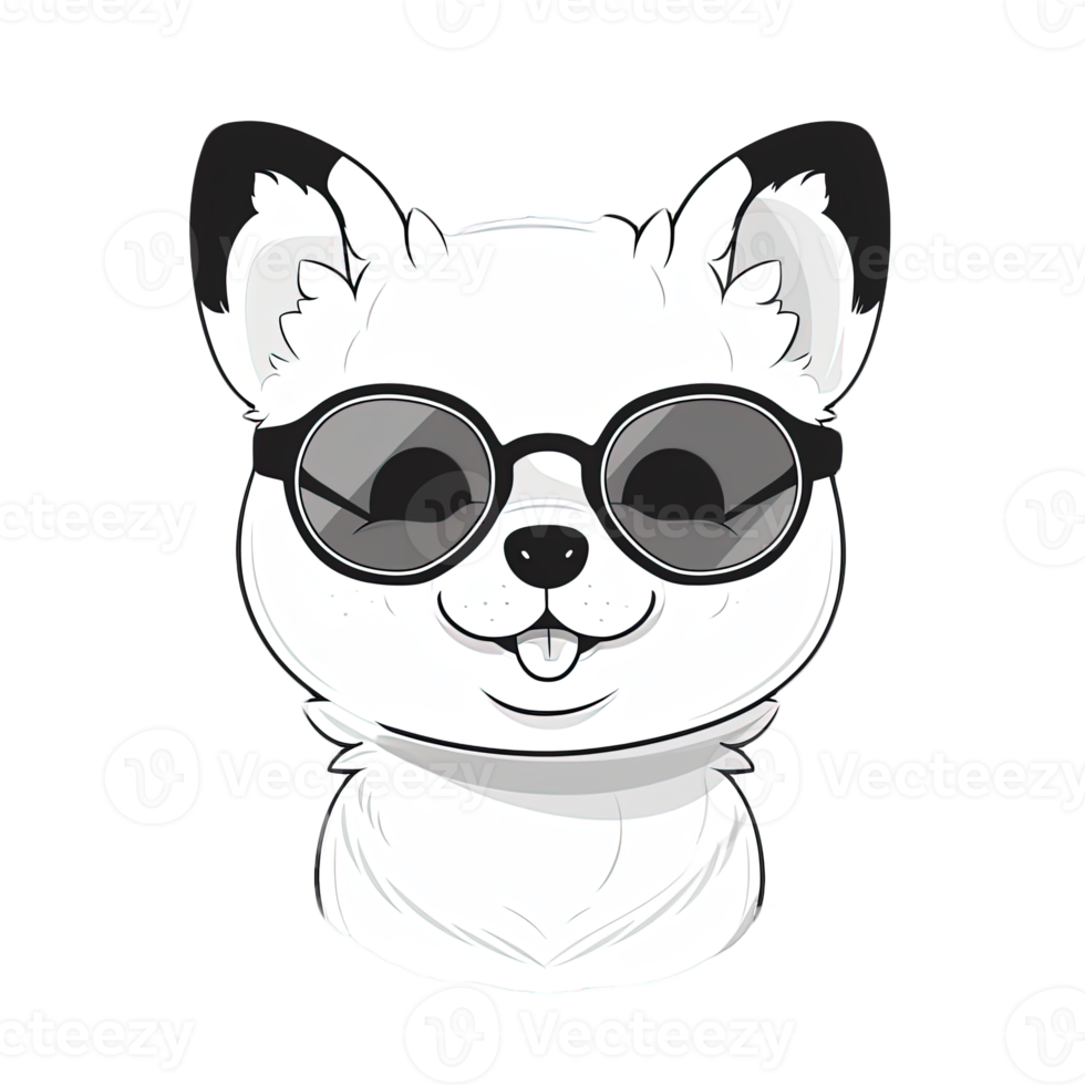 Cute Dog wearing sunglasses Stickers png