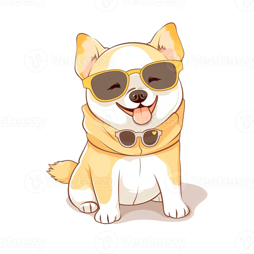 Cute Dog wearing sunglasses Stickers png