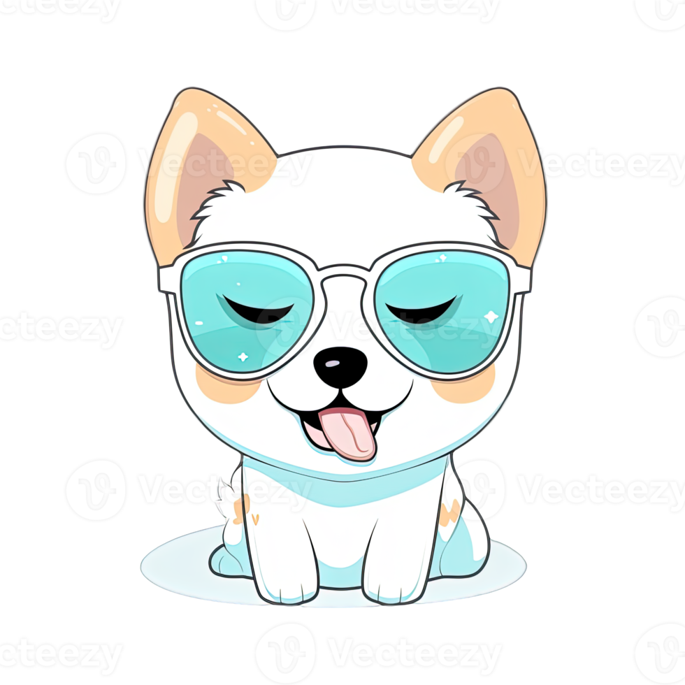 Free Cute Dog wearing sunglasses Stickers 21658032 PNG with Transparent ...