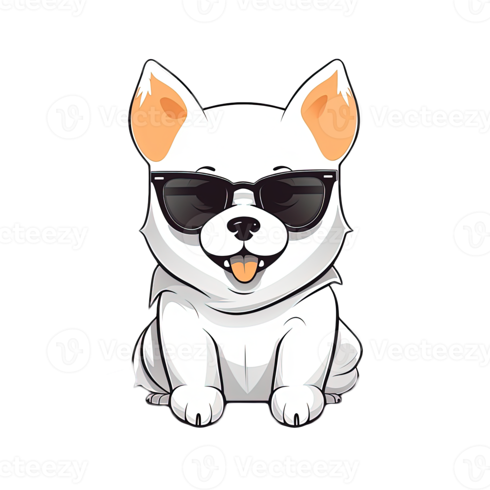 Cute Dog wearing sunglasses Stickers png