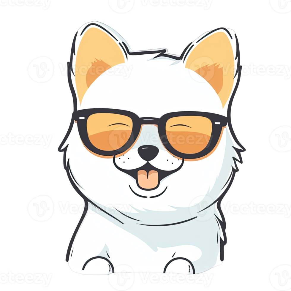 Free Cute Dog wearing sunglasses Stickers 21658040 PNG with Transparent ...