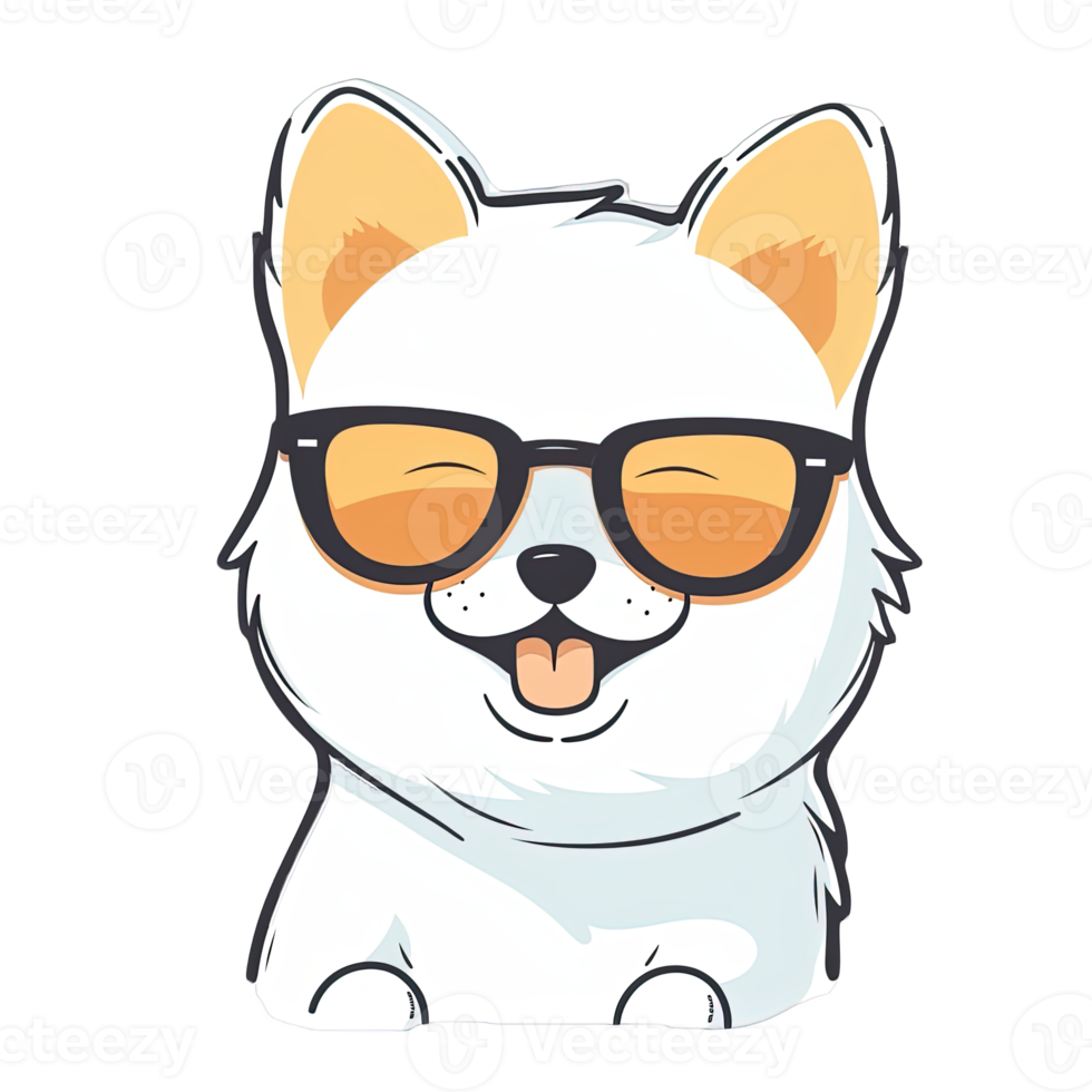 Cute Dog wearing sunglasses Stickers png