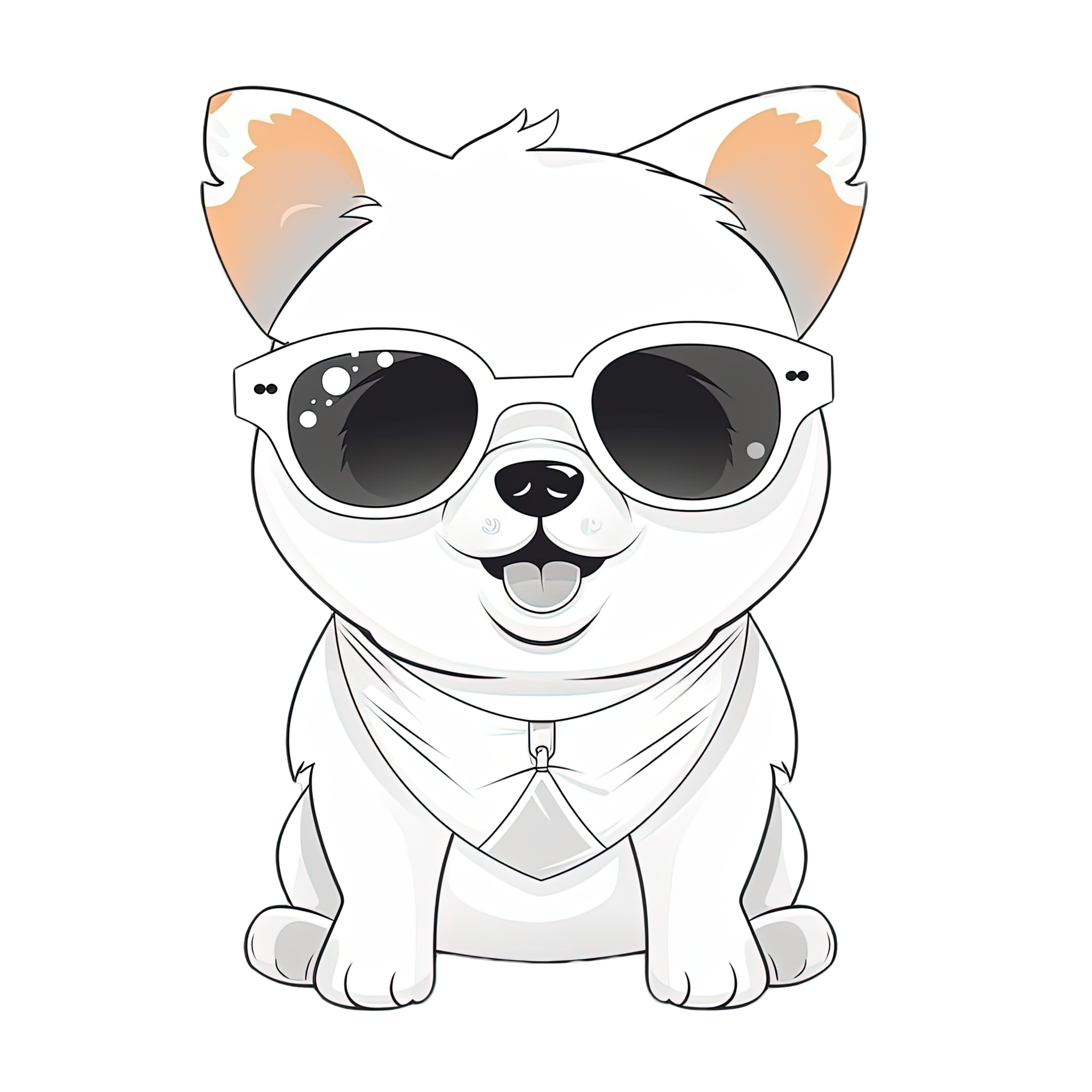 Cute Dog wearing sunglasses Stickers 21658045 PNG