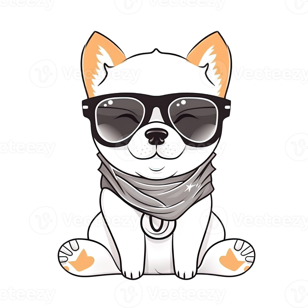 Cute Dog wearing sunglasses Stickers png