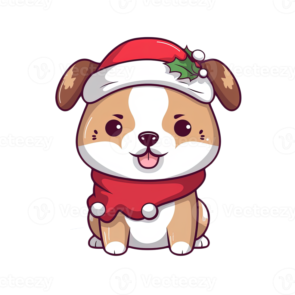 Cute Dog in christmas costumes Stickers bundle png