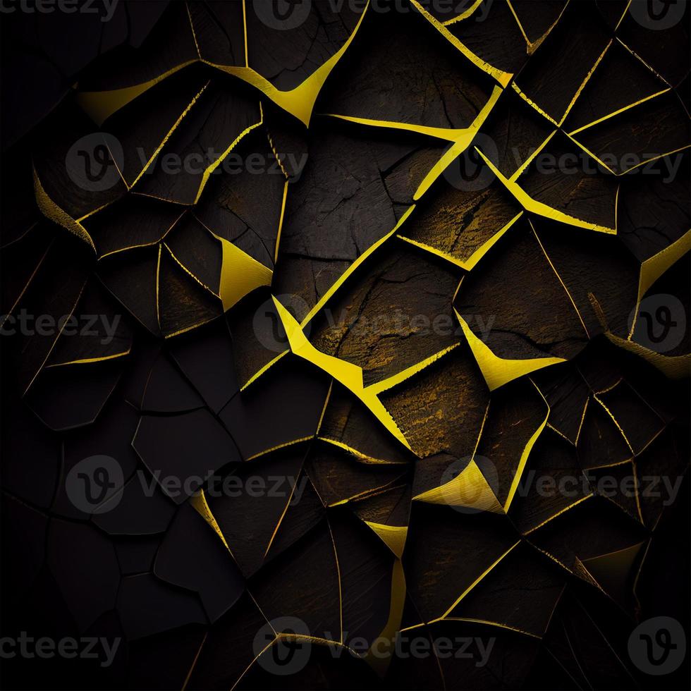 Old texture patterns black and yellow background - AI generated image photo