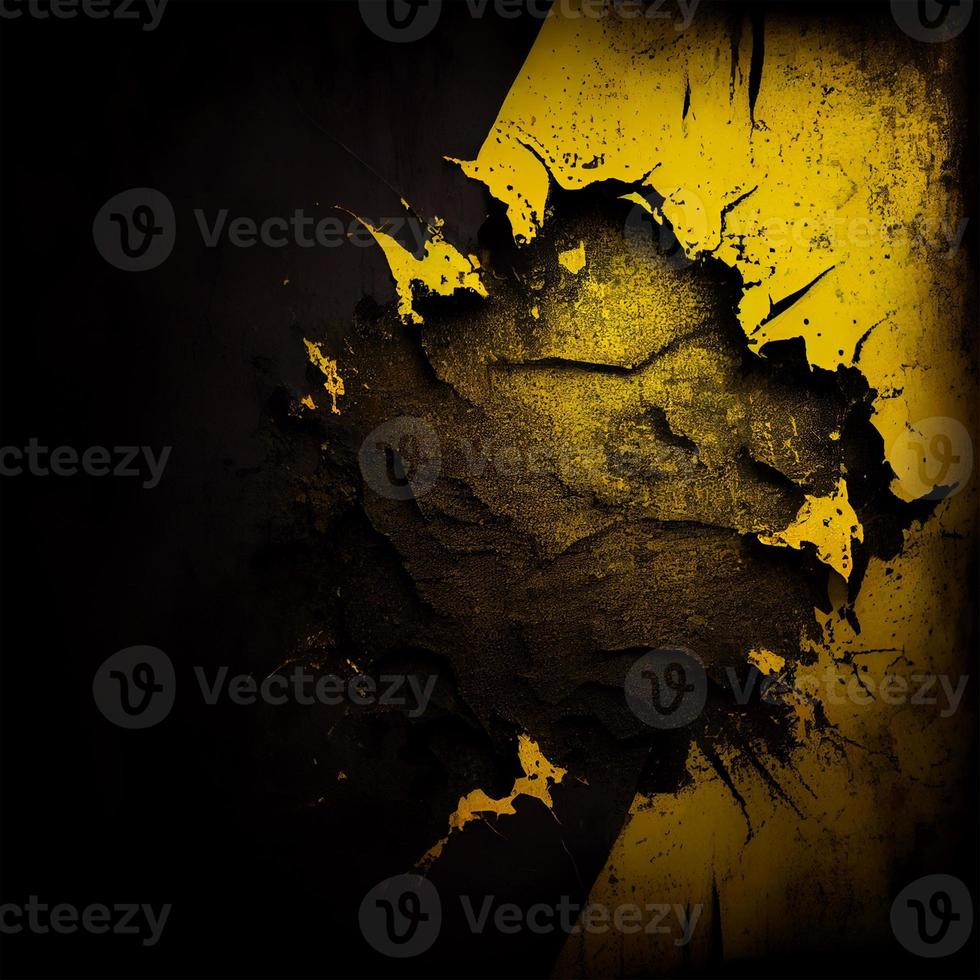 Old texture black yellow background - AI generated image photo