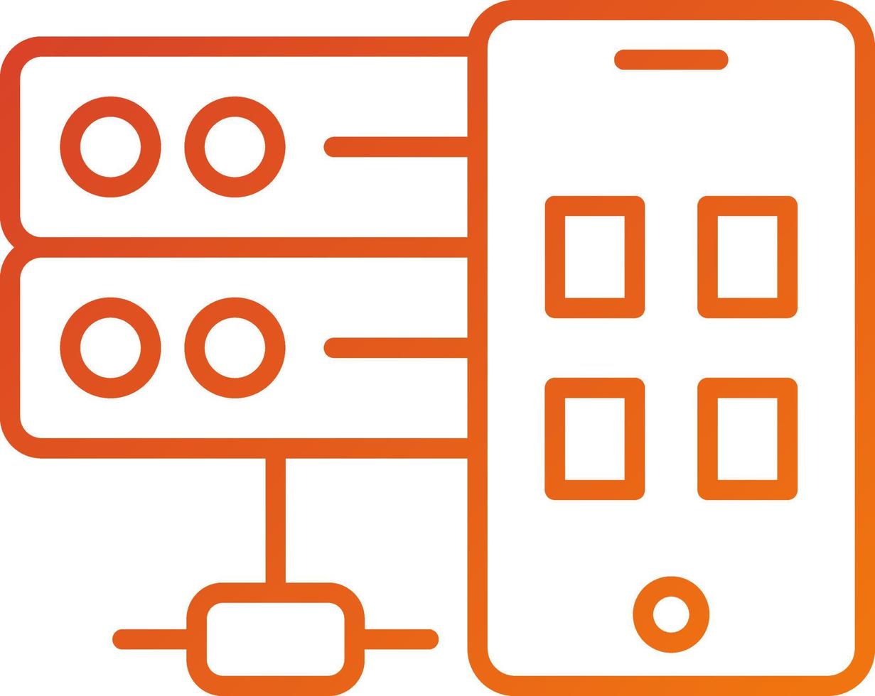 Smartphone Database Icon Style vector