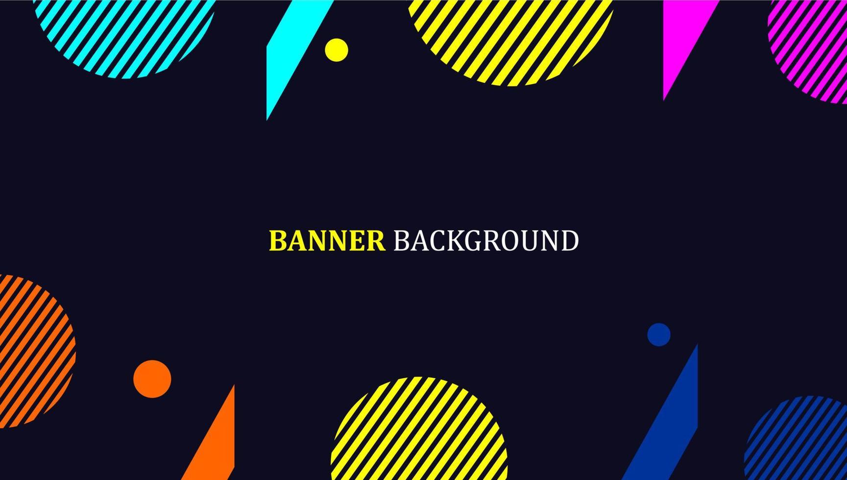 banner background with colorful shapes on black vector