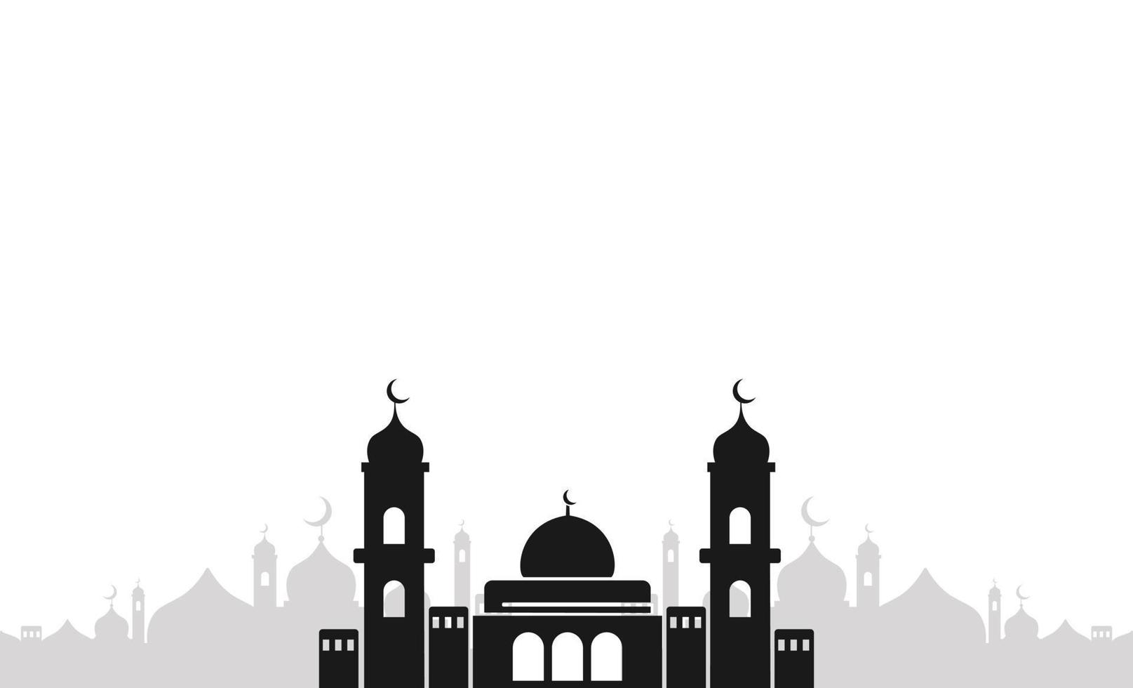 Black mosque silhouette on a white background vector