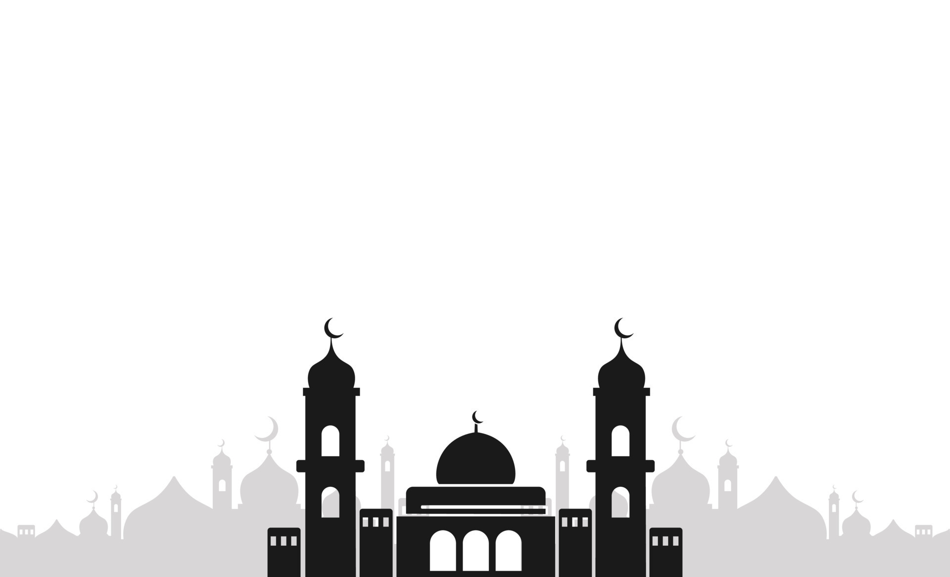 Black mosque silhouette on a white background 21659123 Vector Art at