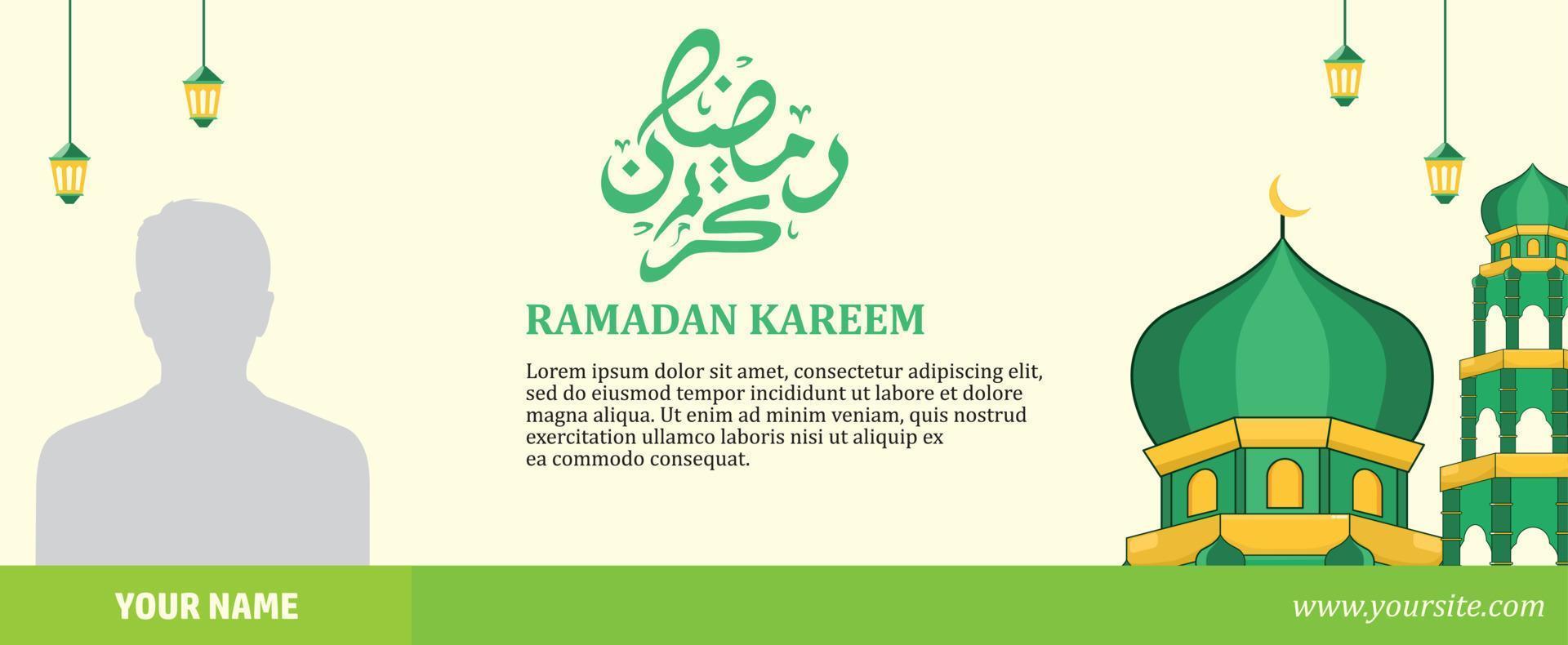 Ramadán kareem antecedentes bandera modelo vector