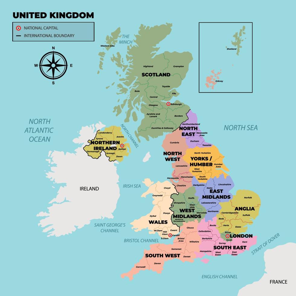 United Kingdom Map vector