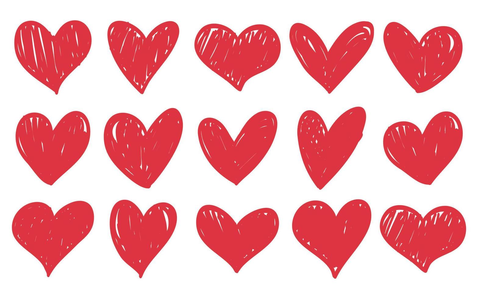 hand drawn love heart collection. Doodle hearts. isolated on white background. vector illustration