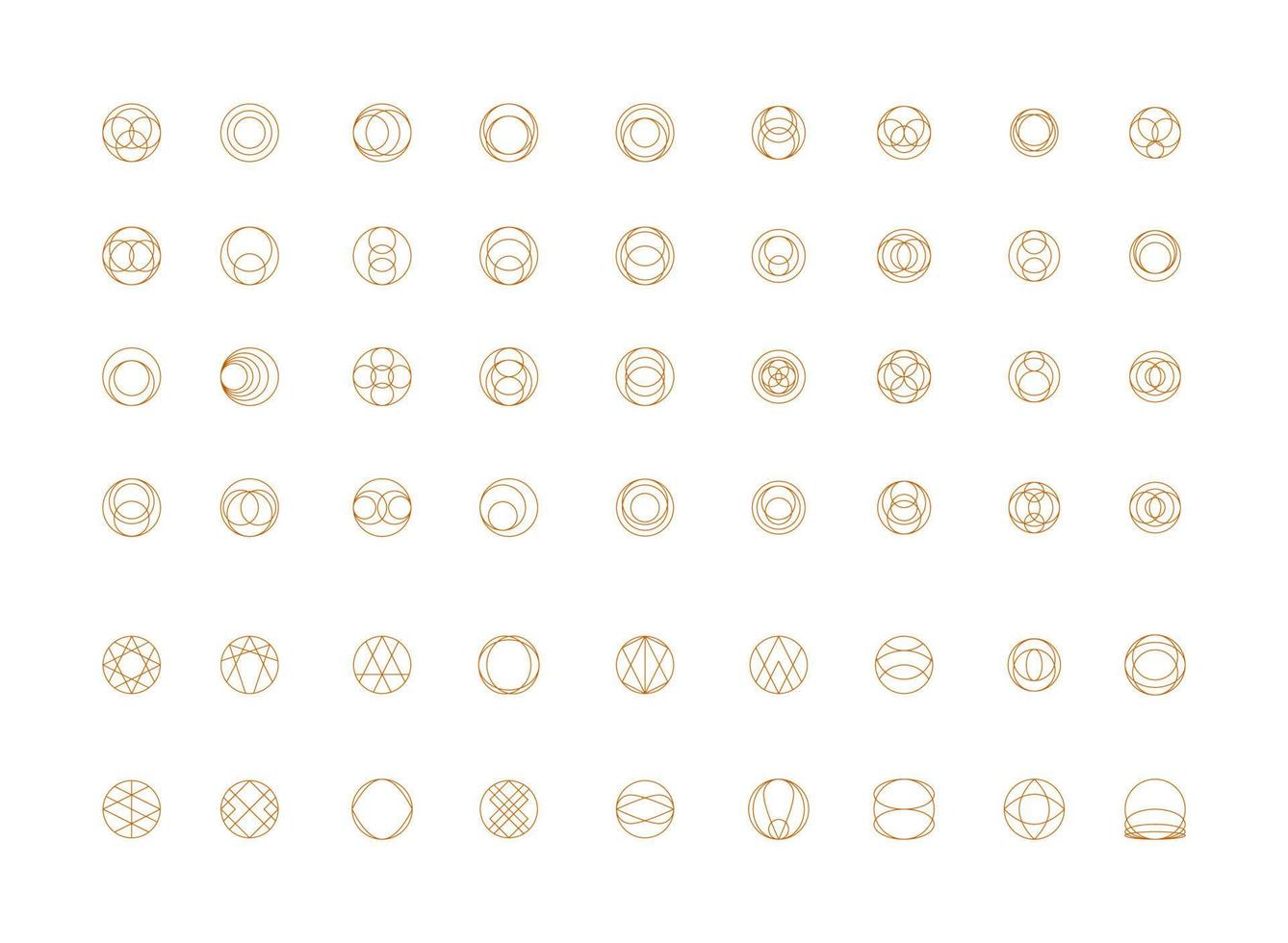Minimal Circle Logo Outline Vector Set
