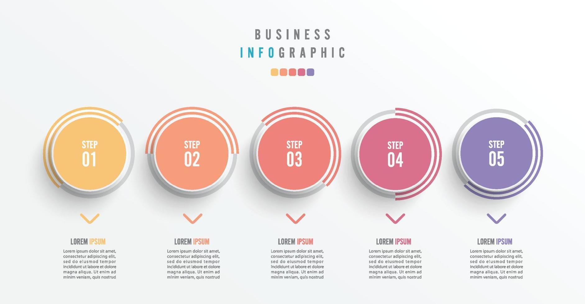 Business infographic element with 5 options, steps, number vector template design