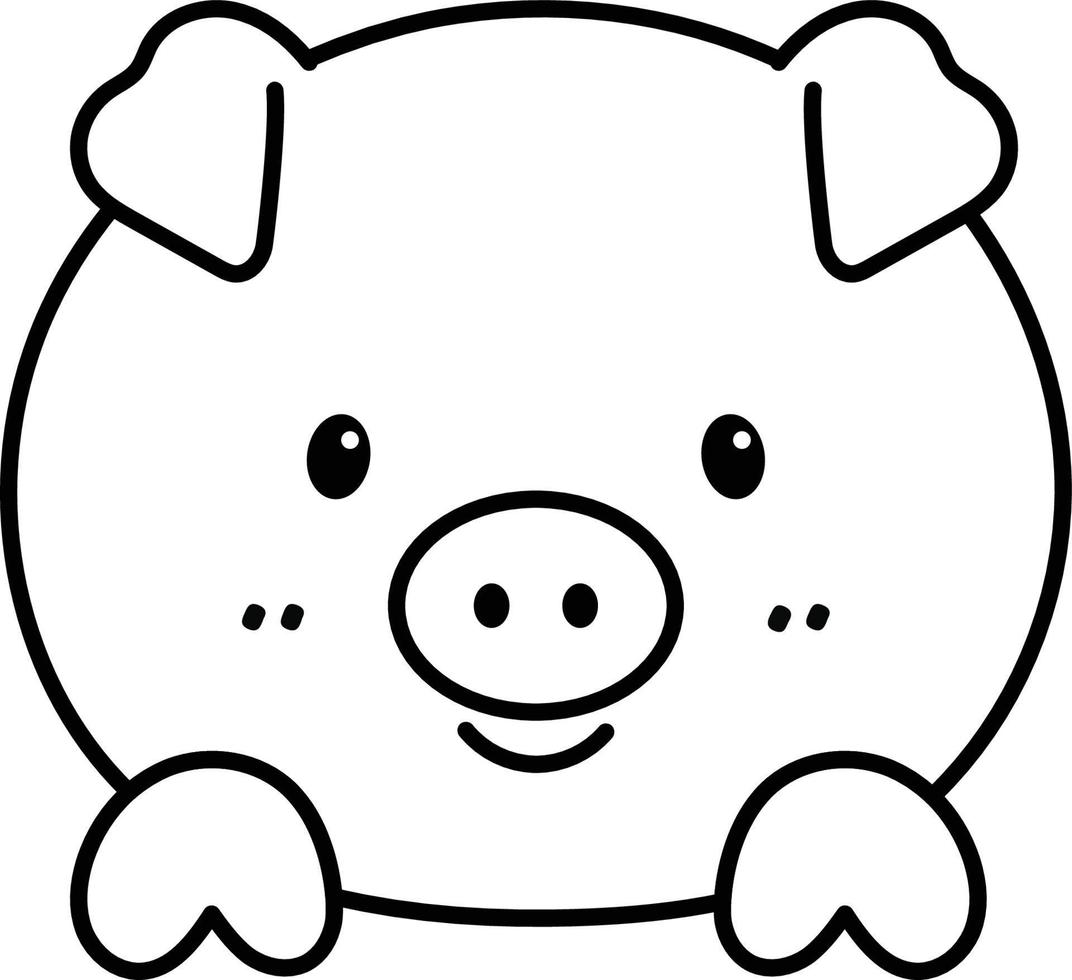 Premium Vector  Hand drawn kids drawing cartoon vector illustration cute  pig icon isolated on white background