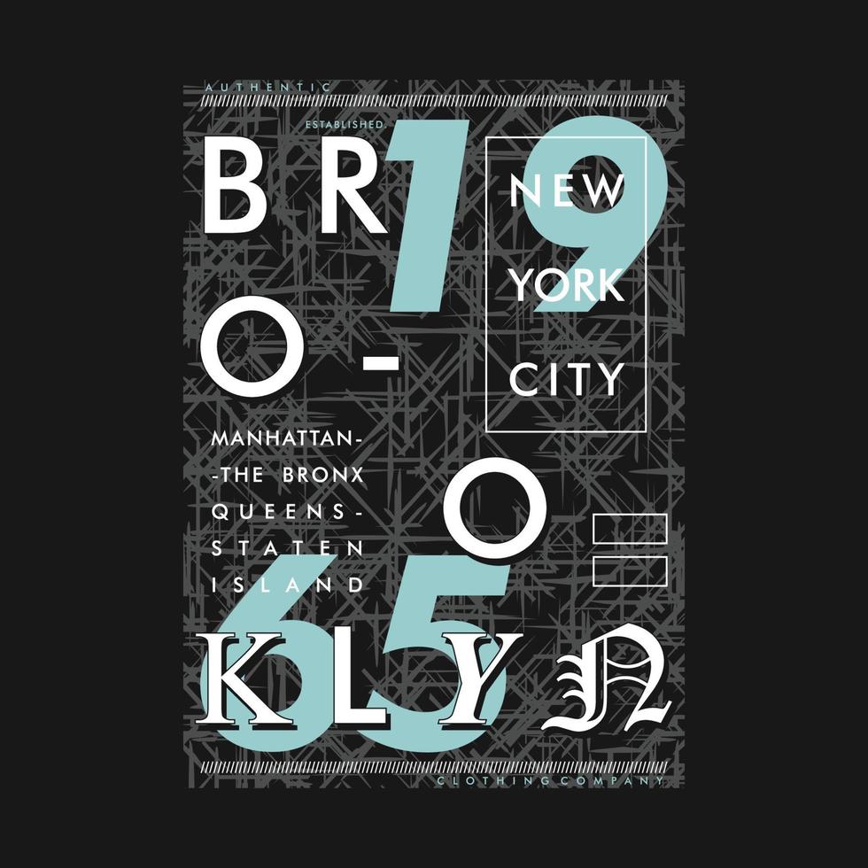 brooklyn resumen gráfico tipografía vector impresión t camisa